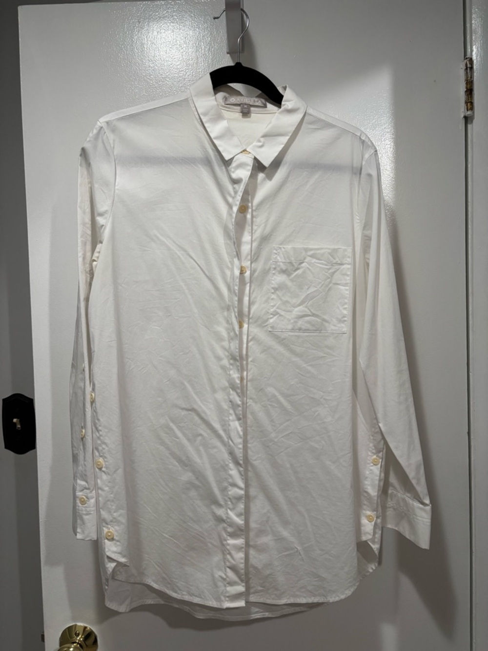 Athleta White Women's Button-Down Shirt Medium